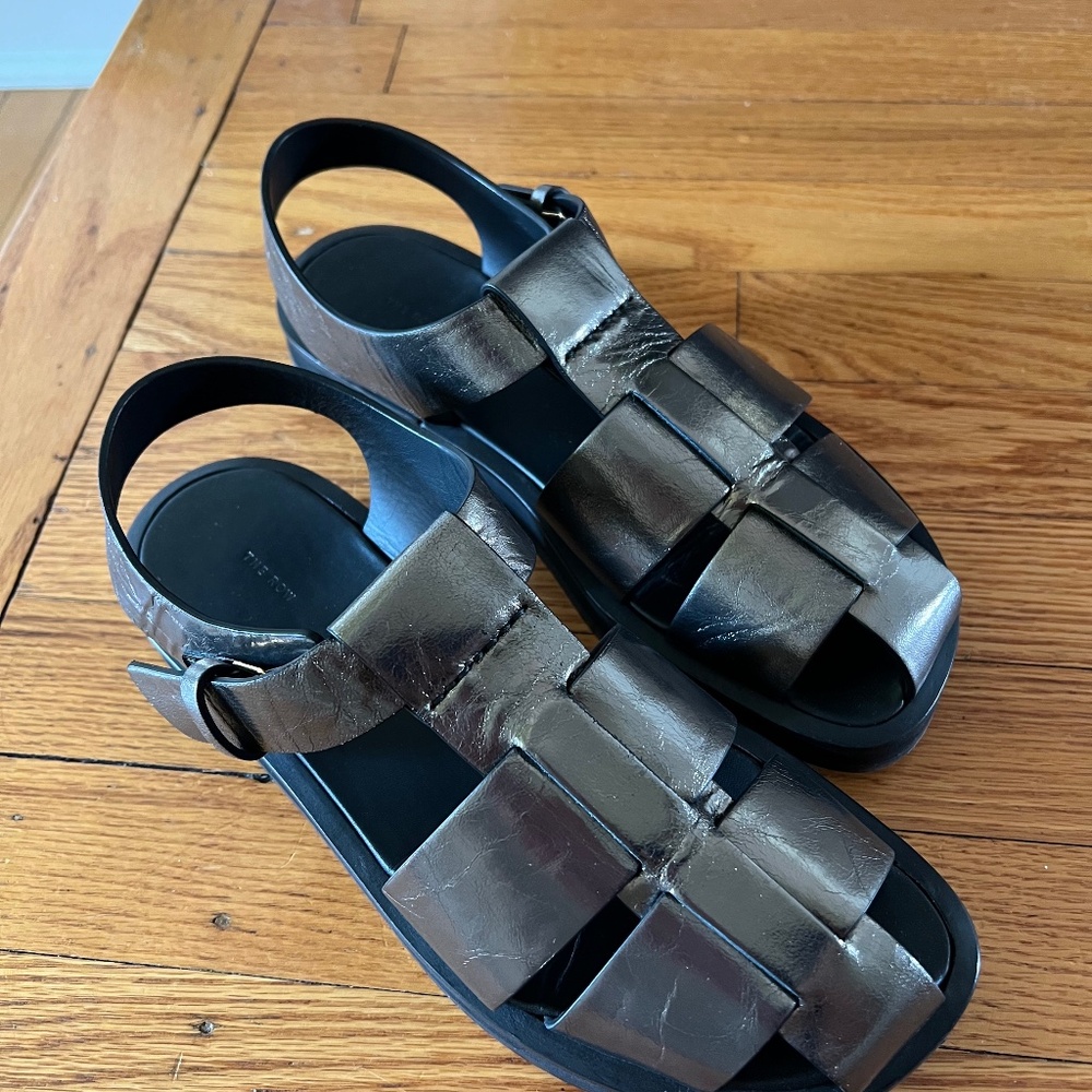The Row Metallic Fisherman Sandal